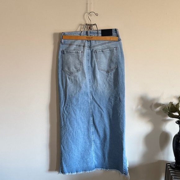 BCBGeneration Light Blue Denim fray slit skirt - Picture 6 of 6